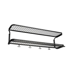 Classic 650 hat shelf, Black/black, 2 levels, 90 cm