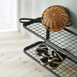 Classic 650 shoe shelf, Black/black, 2 levels, 70 cm