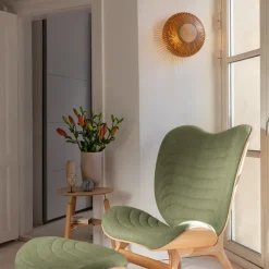 Clava Up wall lamp medium, Oak