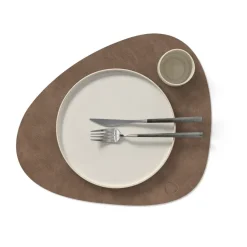 Cloud-Nupo placemat reversible curve L 1 pcs, Brown-sand