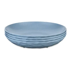 Club deep plate Ø22 cm 4-pack biocircular thermoplastic, Nature flower blue