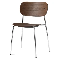 Co chair chromed legs, dark-stained oak