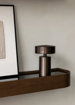 Column portable table lamp IP44, Bronze