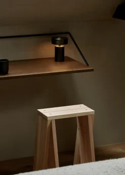 Column portable table lamp IP44, Bronze
