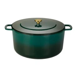Combekk Enameled cast iron pot Ø32 cm, Holly Green-gold knob