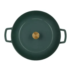 Combekk Enameled cast iron pot Ø32 cm, Holly Green-gold knob
