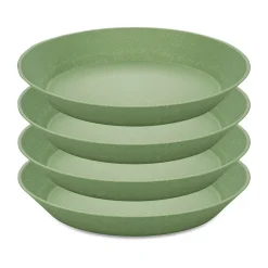 Connect deep plate Ø24 cm 4-pack, Natural leaf green