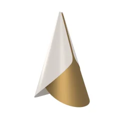 Cornet lampshade, white, brass