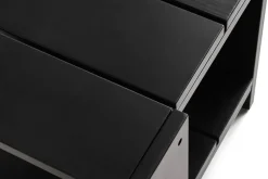Crate Low Table 45x45x40 cm lacquered pine, Black