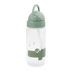 Croco bottle with straw, Green