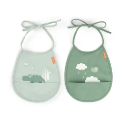 Croco Tiny Bib 2-pack, Green