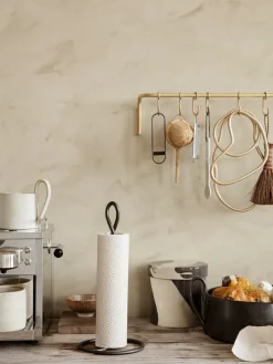Curvature kitchen paper holder , Black brass