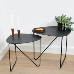 Curve Hippo side table L, black-anthracite