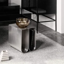 Curved side table, Stainless steel
