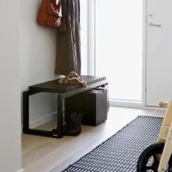 Cutter bench 121 cm, Black lacquered oak