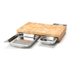 Cutting board rubber tree with 3 trays, 32x48 cm