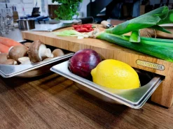 Cutting board rubber tree with 3 trays, 32x48 cm
