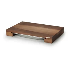Cutting board walnut with 1 tray, 27x39 cm