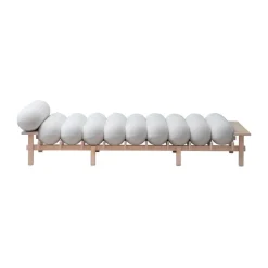 Dag daybed, Beech-Barnum bouclé 01 Off white
