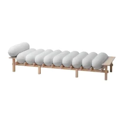 Dag daybed, Beech-Barnum bouclé 01 Off white