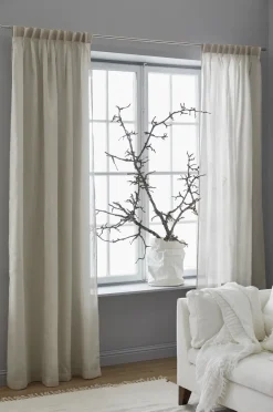 Dalsland curtain with heading tape and channel, Oatmeal