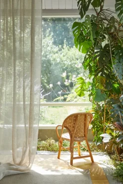 Dalsland curtain with heading tape and channel, Oatmeal