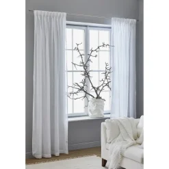Dalsland curtain with heading tape and channel, optical white