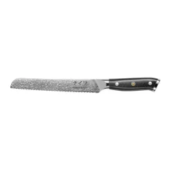 Damascus by Hâws bread knife 33 cm, Black-stainless steel