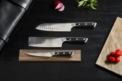 Damascus By Hâws 3-piece knife set, Black-stainless steel
