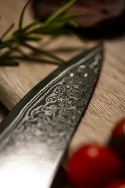 Damascus knife set 6-piece, Brown-stainless steel