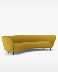 Dandy 4-seater sofa, Stained oak-Sacho sapphire 017