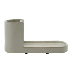Datura brush and soap holder, Shellish grey