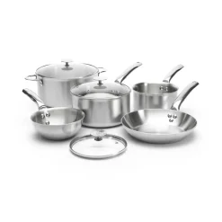 de Buyer Alchimy pot set with glass lid, 8 pieces