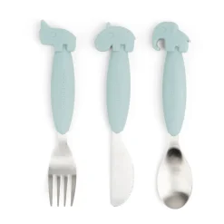 Deer Friends Easy-grip cutlery set 3 pieces, Blue