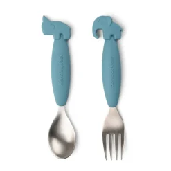 Deer Friends Easy-grip cutlery set 2 pieces, Blue
