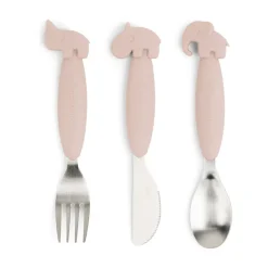 Deer Friends Easy-grip cutlery set 3 pieces, Powder