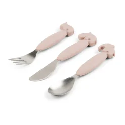 Deer Friends Easy-grip cutlery set 3 pieces, Powder