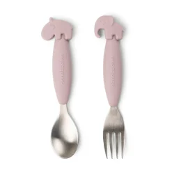 Deer Friends Easy-grip cutlery set 2 pieces, Powder