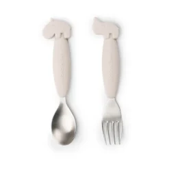 Deer Friends Easy-grip cutlery set 2 pieces, Sand