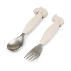 Deer Friends Easy-grip cutlery set 2 pieces, Sand
