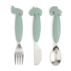 Deer Friends Easy-grip cutlery set 3 pieces, Green