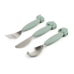 Deer Friends Easy-grip cutlery set 3 pieces, Green