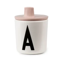 Design Letters beak lid to melamine cup, nude