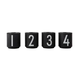 Design Letters espresso cup 4-pack black, Black