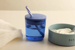 Design Letters Kids Eco drinking glass 2-pack, Blue