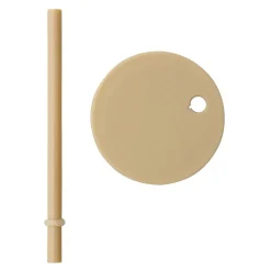 Design Letters straw with lid, Beige