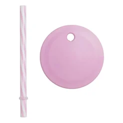 Design Letters straw with lid, Purple