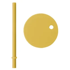 Design Letters straw with lid, Mustard