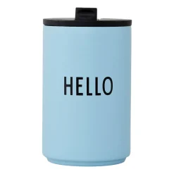 Design Letters thermal mug, Light blue-hello