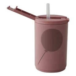 Design Letters thermos mug with straw 33 cl, Ash rose